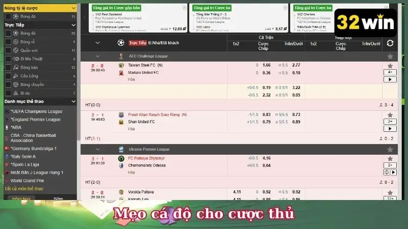 Mẹo cá độ cho cược thủ