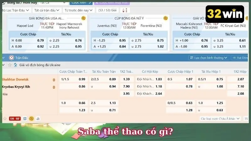 Saba thể thao có gì?