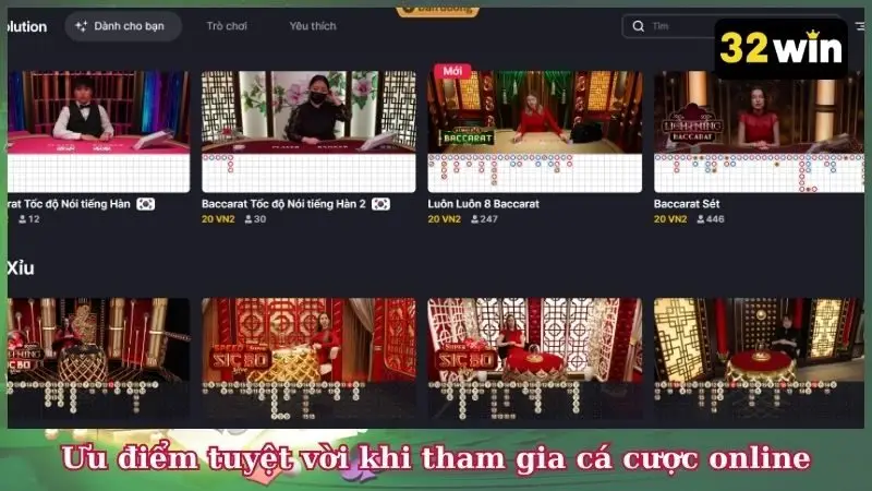 Ưu điểm tuyệt vời khi tham gia cá cược online