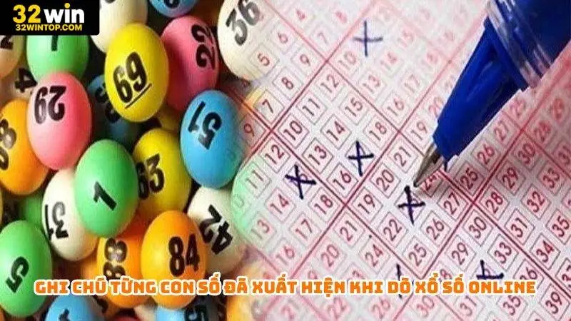 Ghi chú từng con số đã xuất hiện khi dò xổ số online